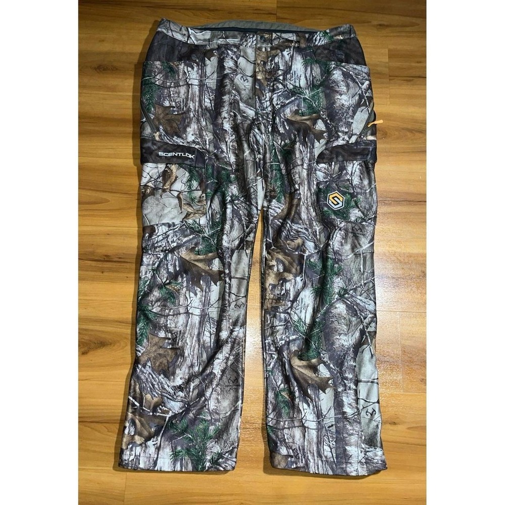 Mens Scent-Lok Realtree Camo Hunting Fleece Lined Cargo Pants
